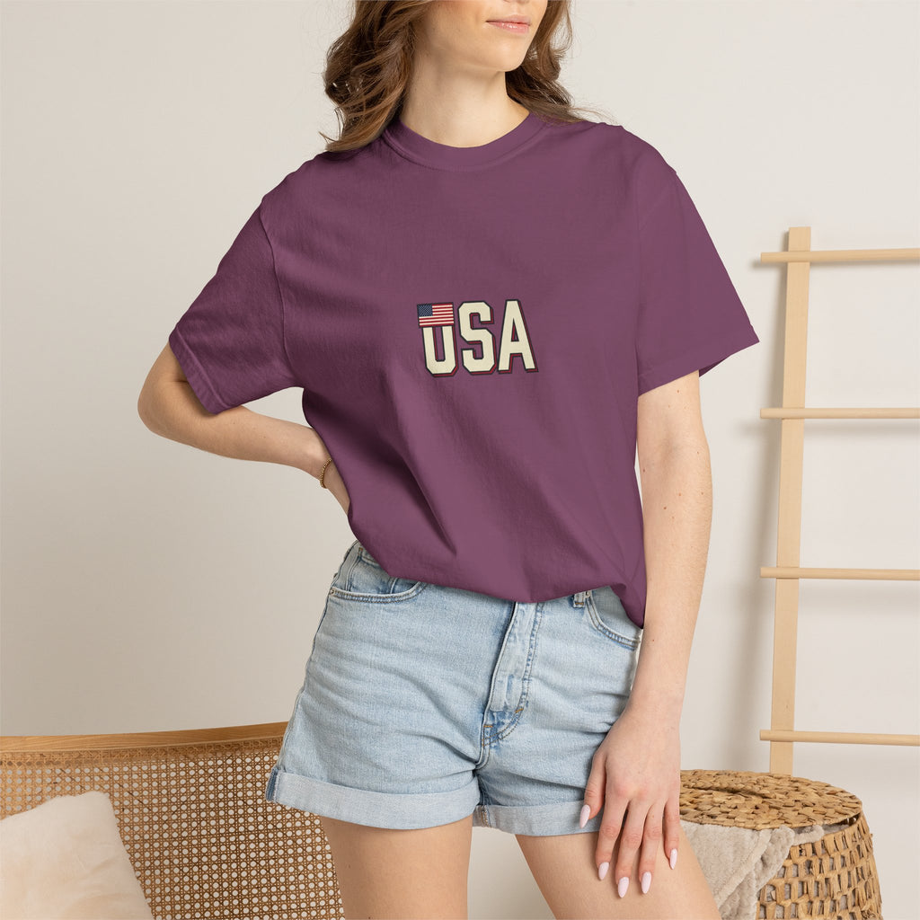USA Flag Graphic T-Shirt — Retro Patriotic Tee for 4th of July