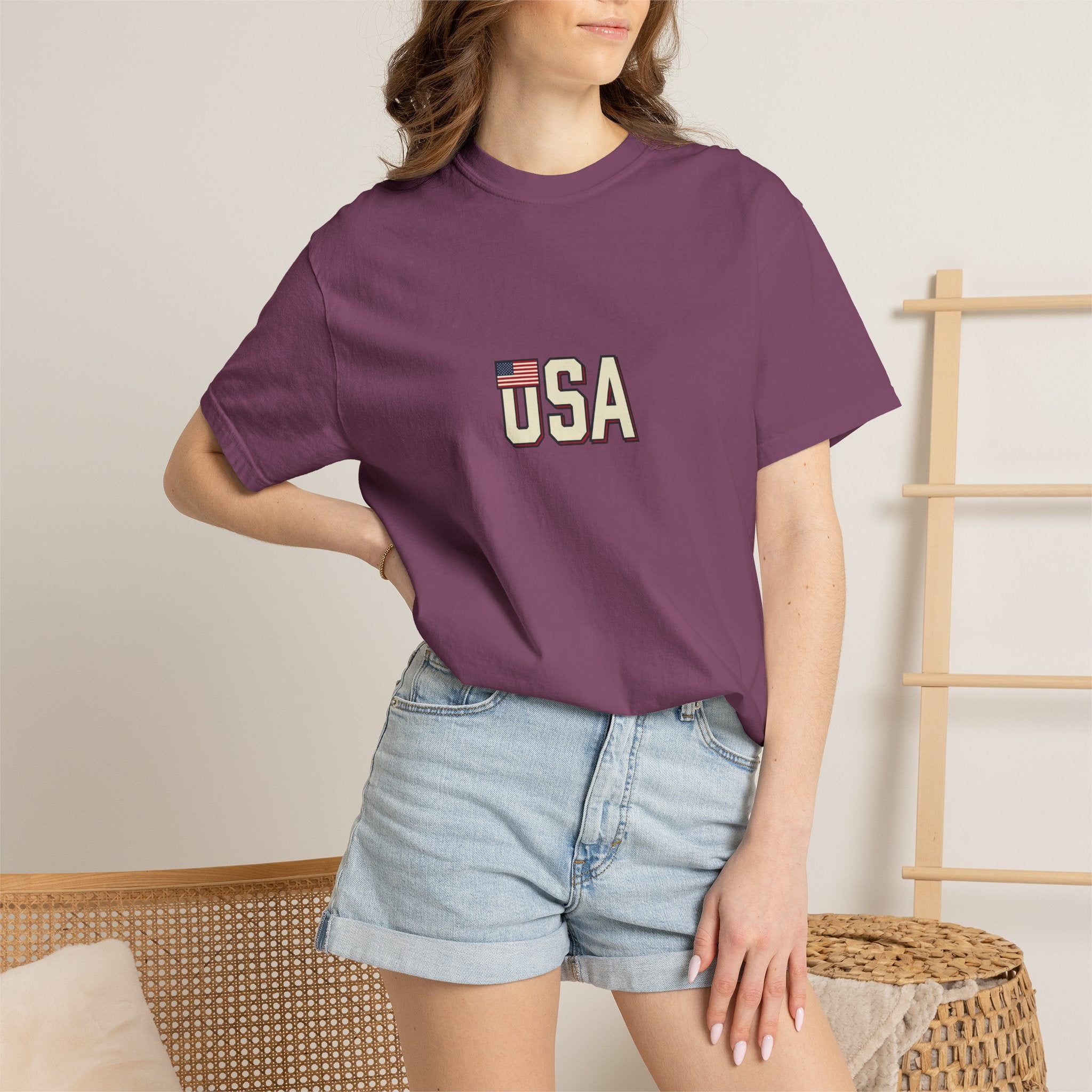 USA Flag Graphic T-Shirt — Retro Patriotic Tee for 4th of July