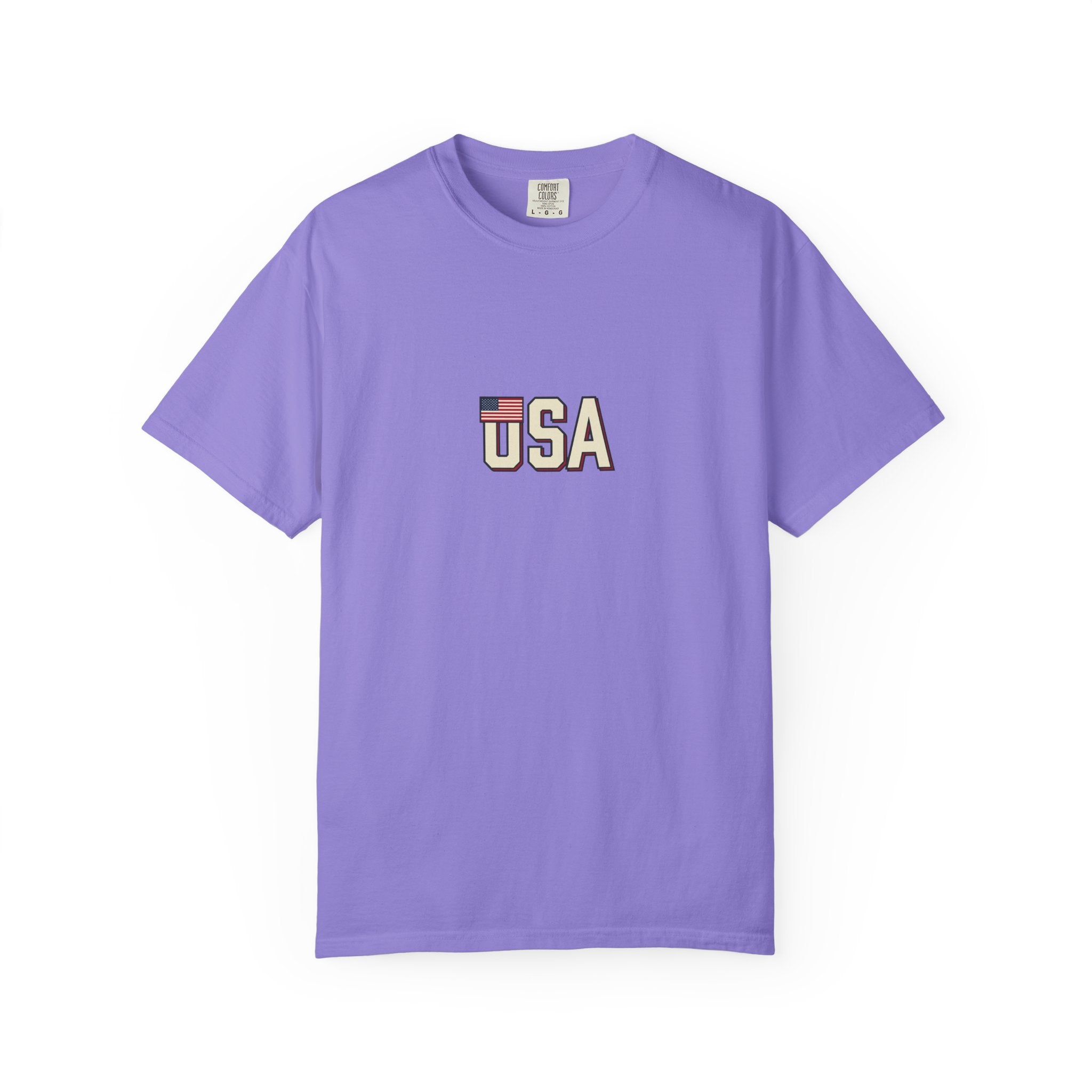 USA Flag Graphic T-Shirt — Retro Patriotic Tee for 4th of July