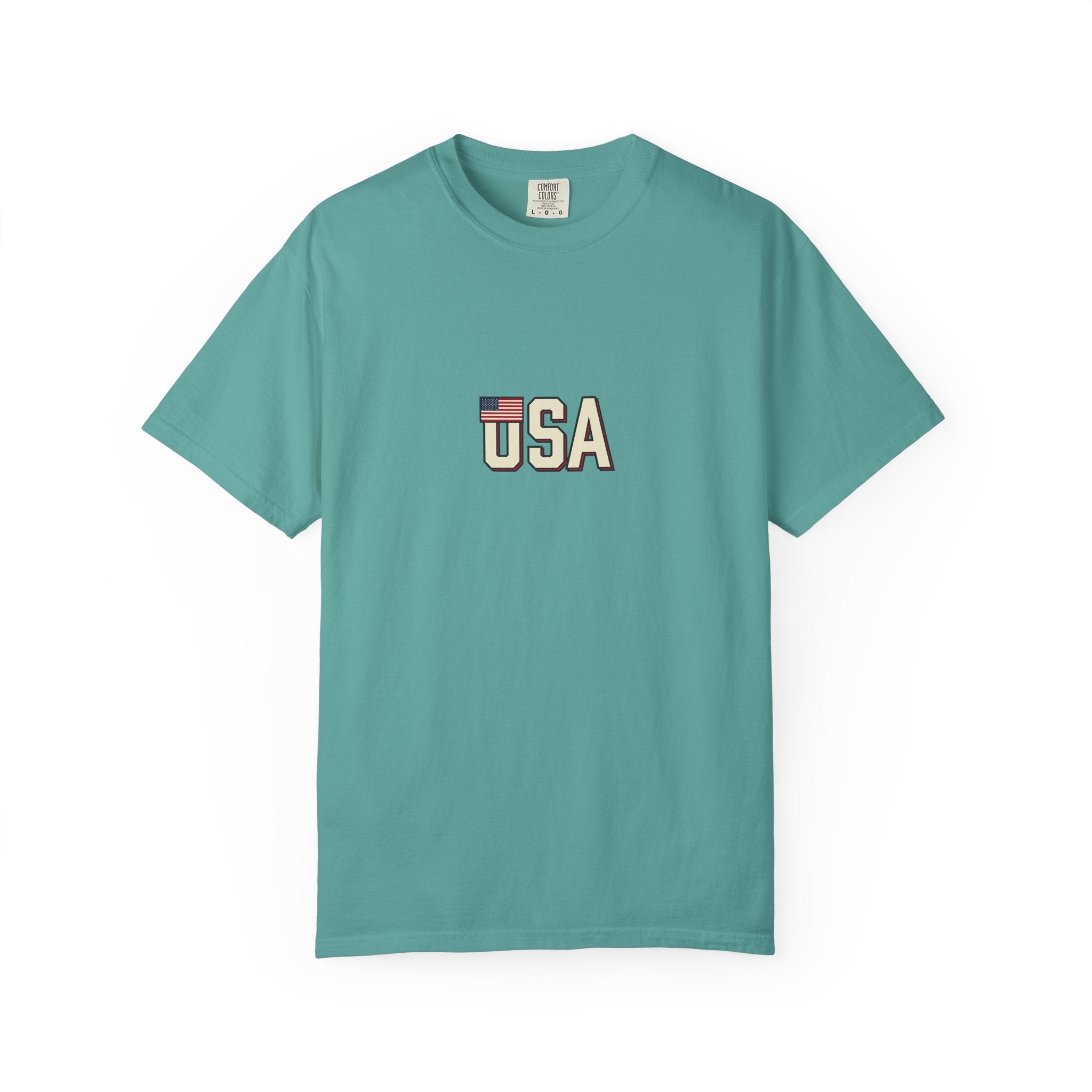 USA Flag Graphic T-Shirt — Retro Patriotic Tee for 4th of July