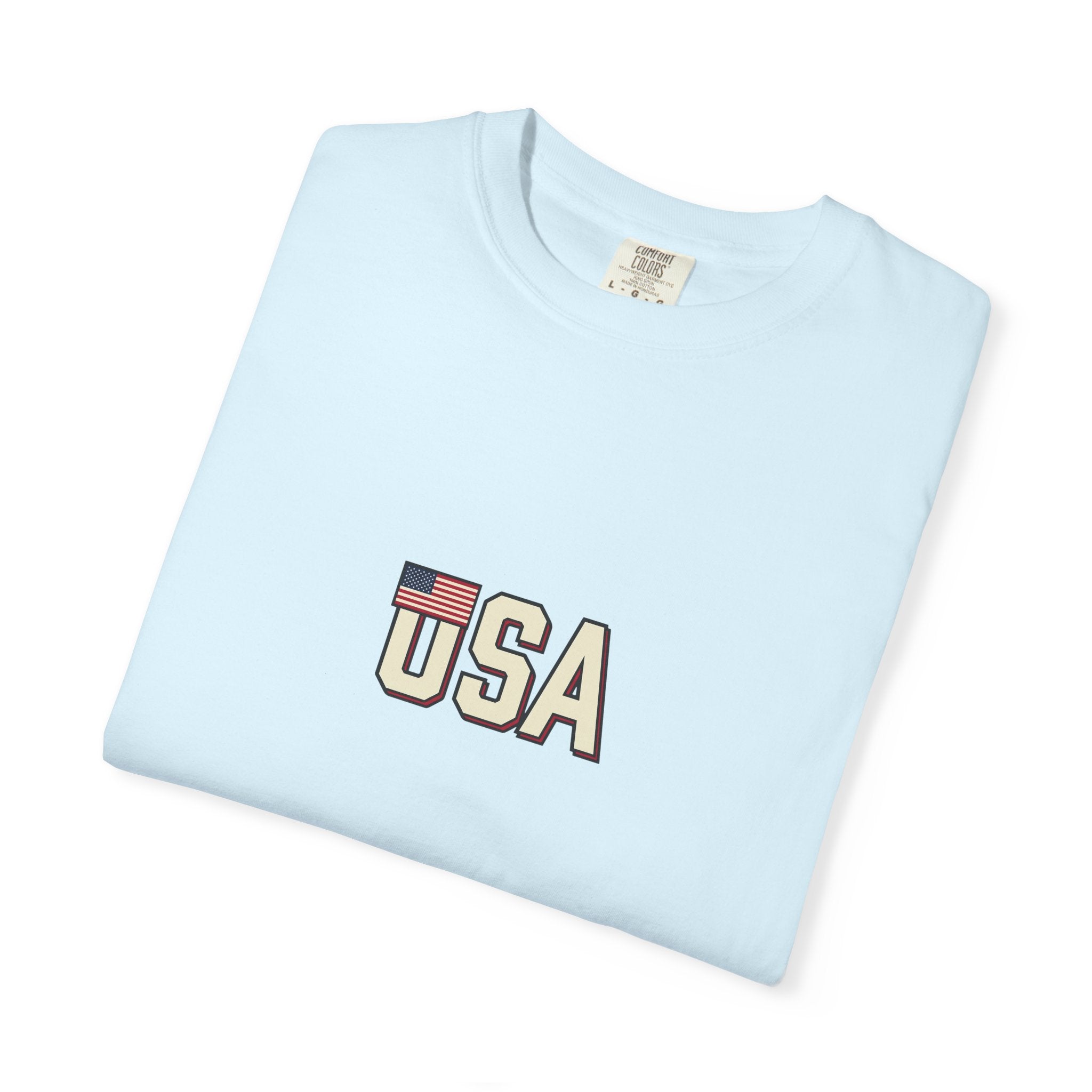 USA Flag Graphic T-Shirt — Retro Patriotic Tee for 4th of July