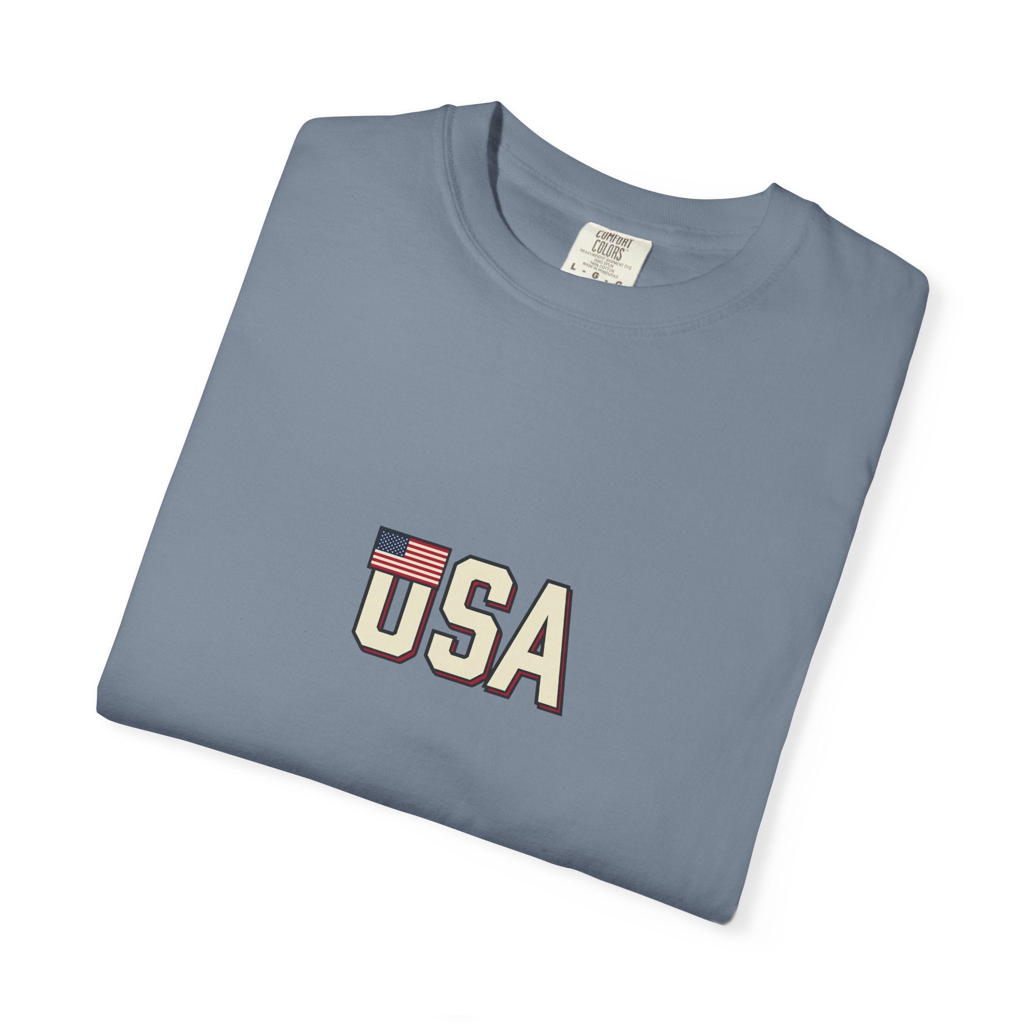 USA Flag Graphic T-Shirt — Retro Patriotic Tee for 4th of July