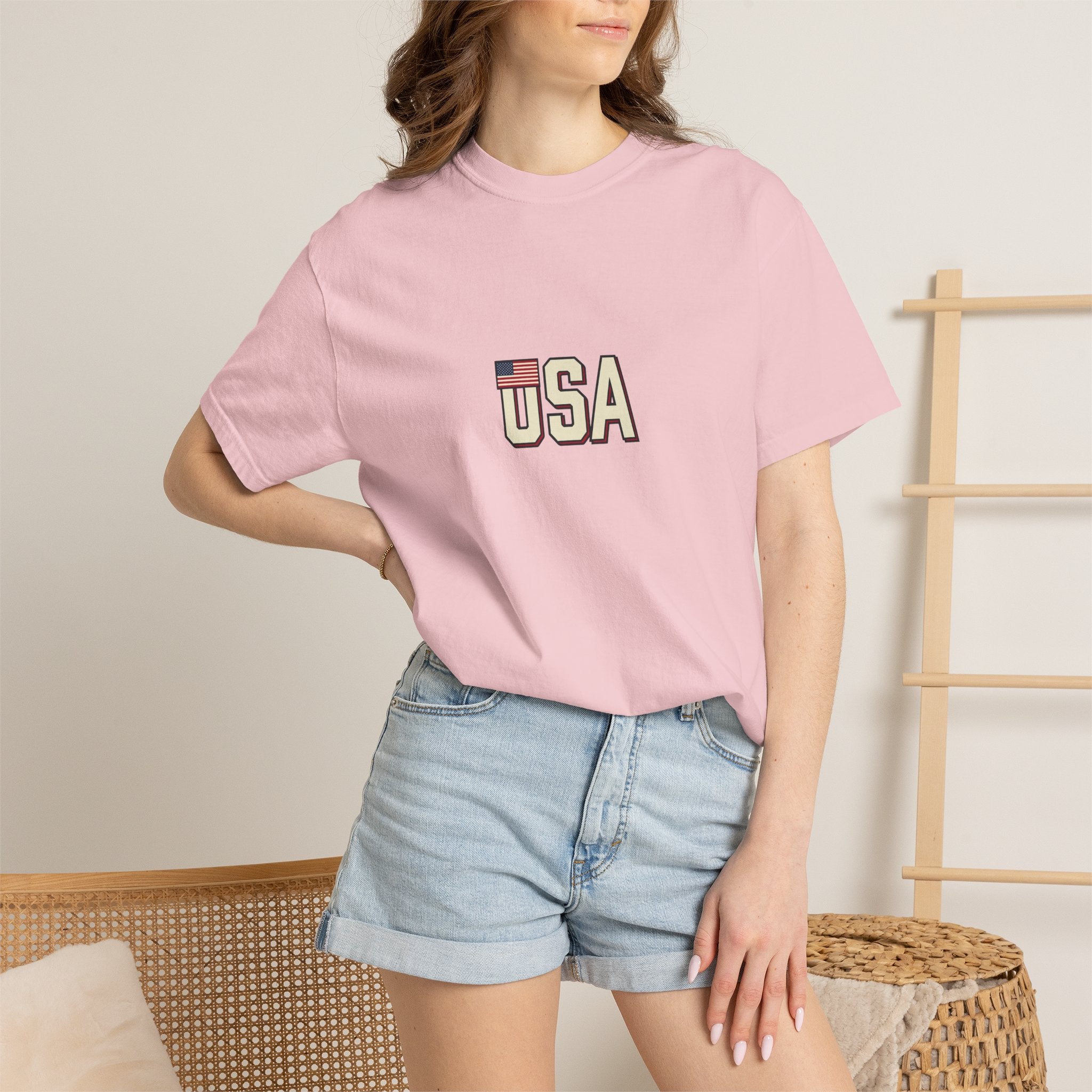 USA Flag Graphic T-Shirt — Retro Patriotic Tee for 4th of July