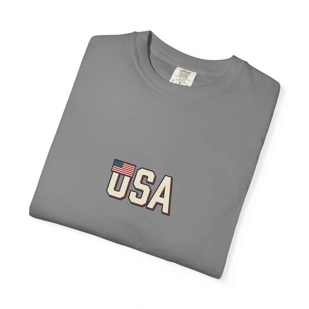 USA Flag Graphic T-Shirt — Retro Patriotic Tee for 4th of July
