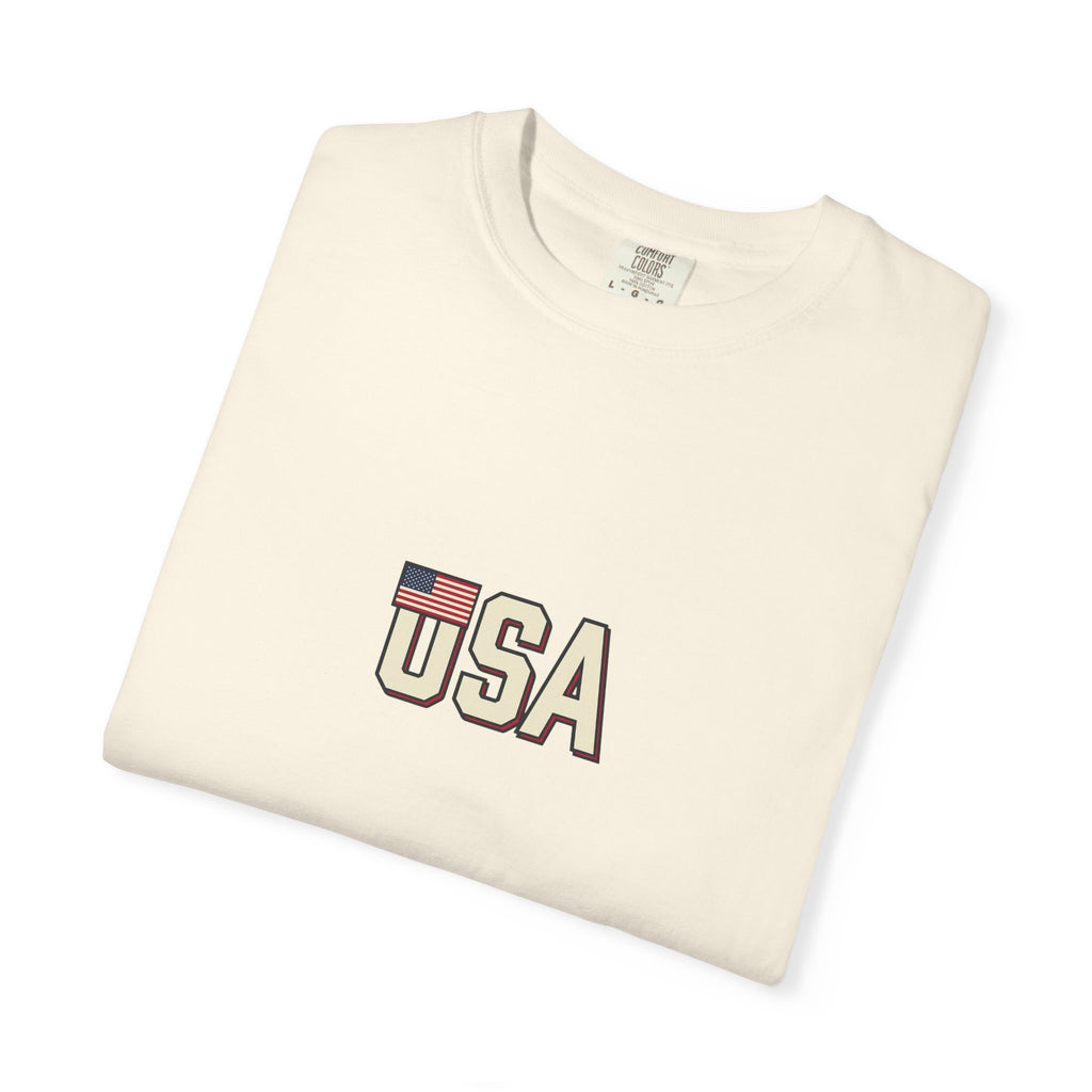 USA Flag Graphic T-Shirt — Retro Patriotic Tee for 4th of July