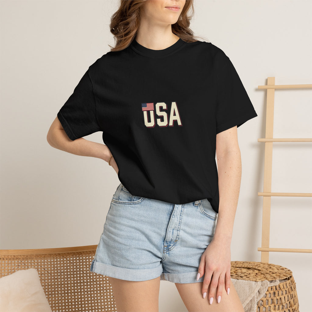USA Flag Graphic T-Shirt — Retro Patriotic Tee for 4th of July