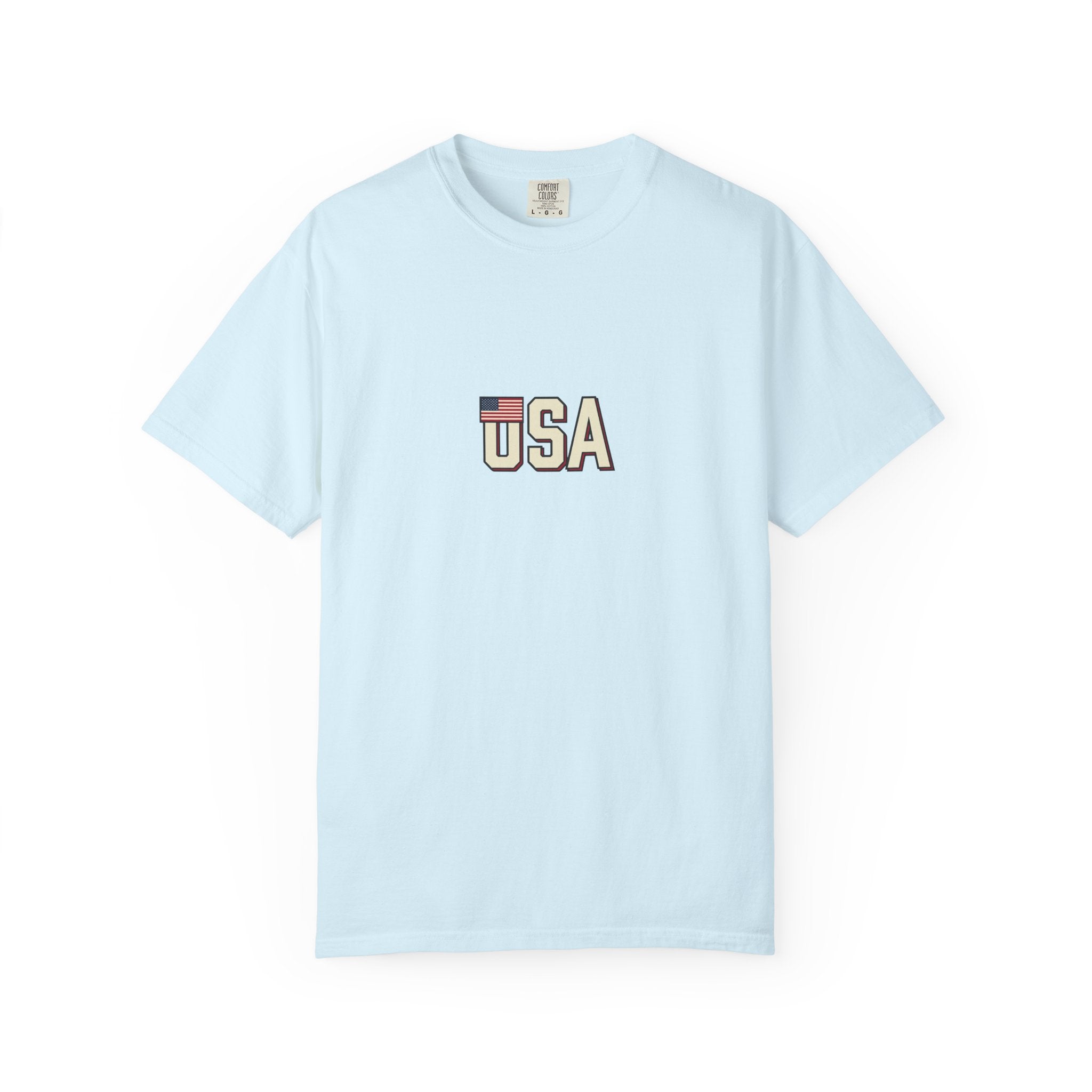 USA Flag Graphic T-Shirt — Retro Patriotic Tee for 4th of July