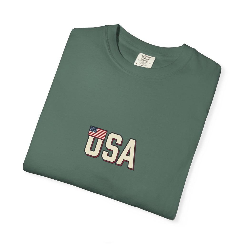 USA Flag Graphic T-Shirt — Retro Patriotic Tee for 4th of July