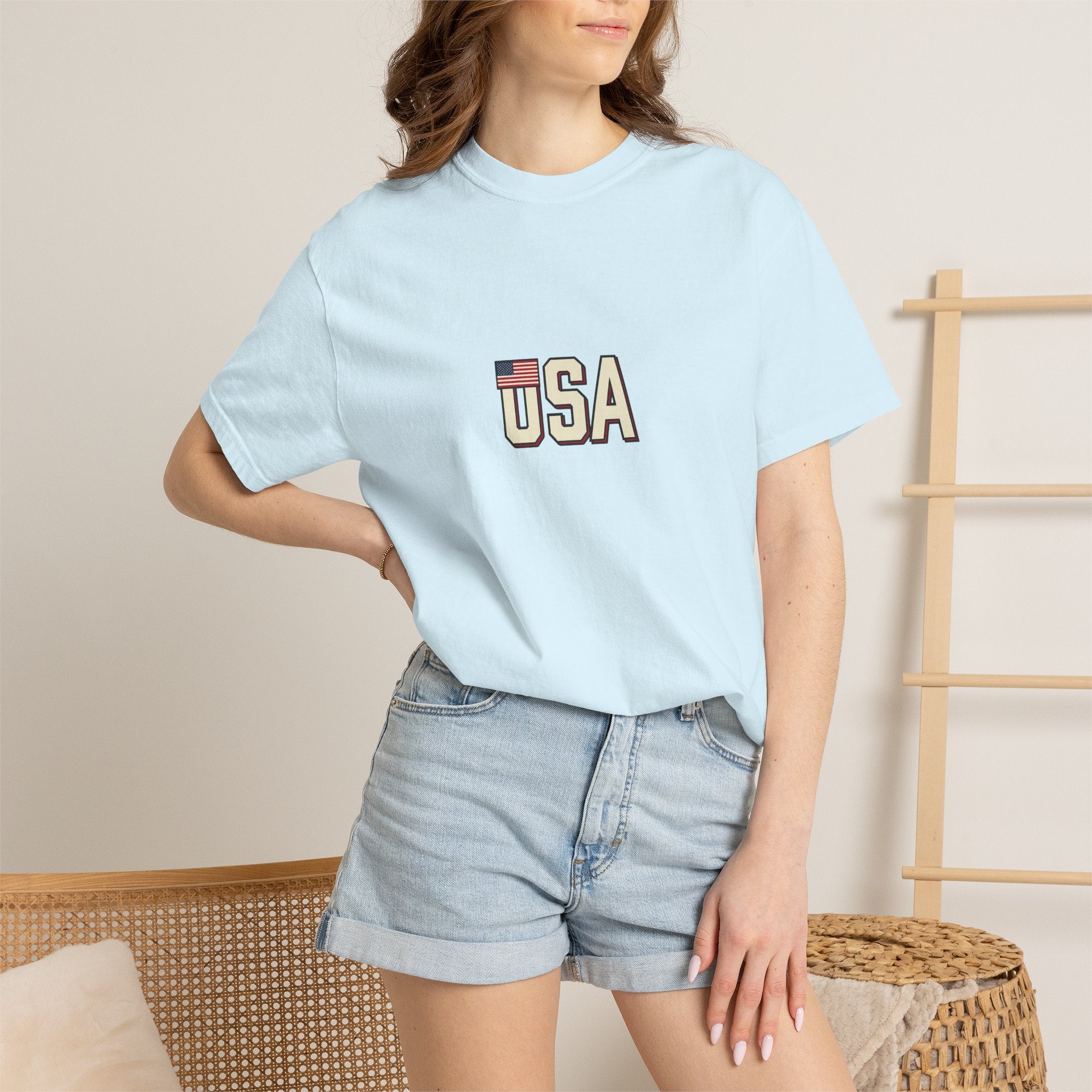 USA Flag Graphic T-Shirt — Retro Patriotic Tee for 4th of July