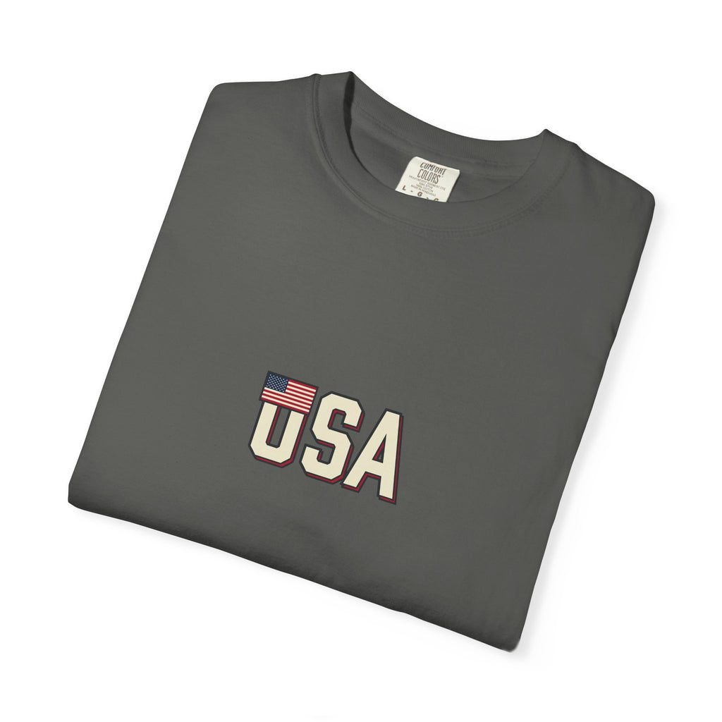 USA Flag Graphic T-Shirt — Retro Patriotic Tee for 4th of July