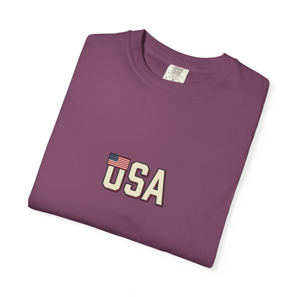 USA Flag Graphic T-Shirt — Retro Patriotic Tee for 4th of July