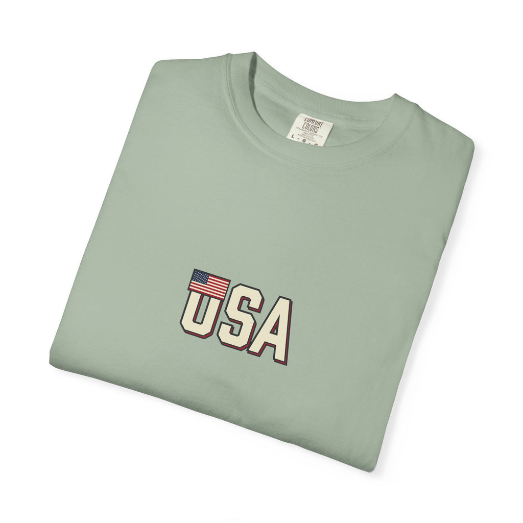 USA Flag Graphic T-Shirt — Retro Patriotic Tee for 4th of July