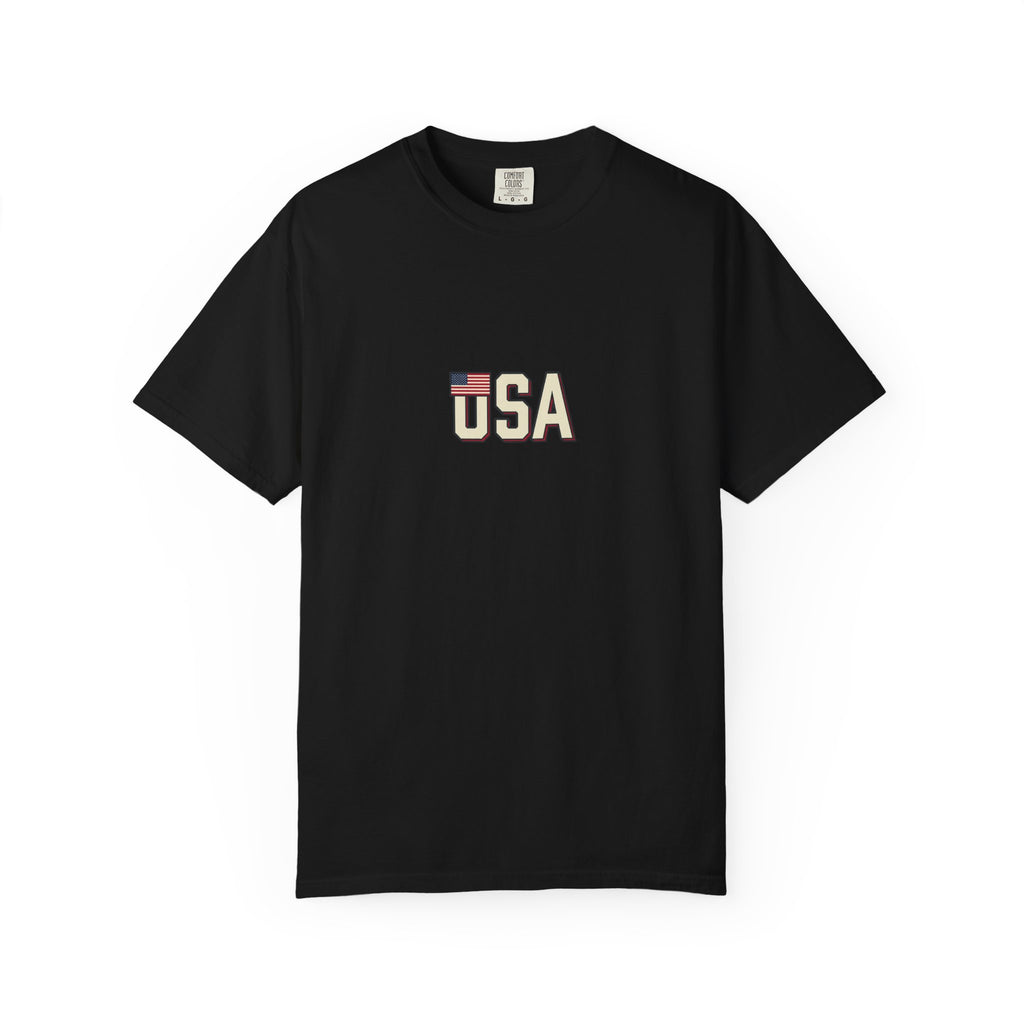 USA Flag Graphic T-Shirt — Retro Patriotic Tee for 4th of July