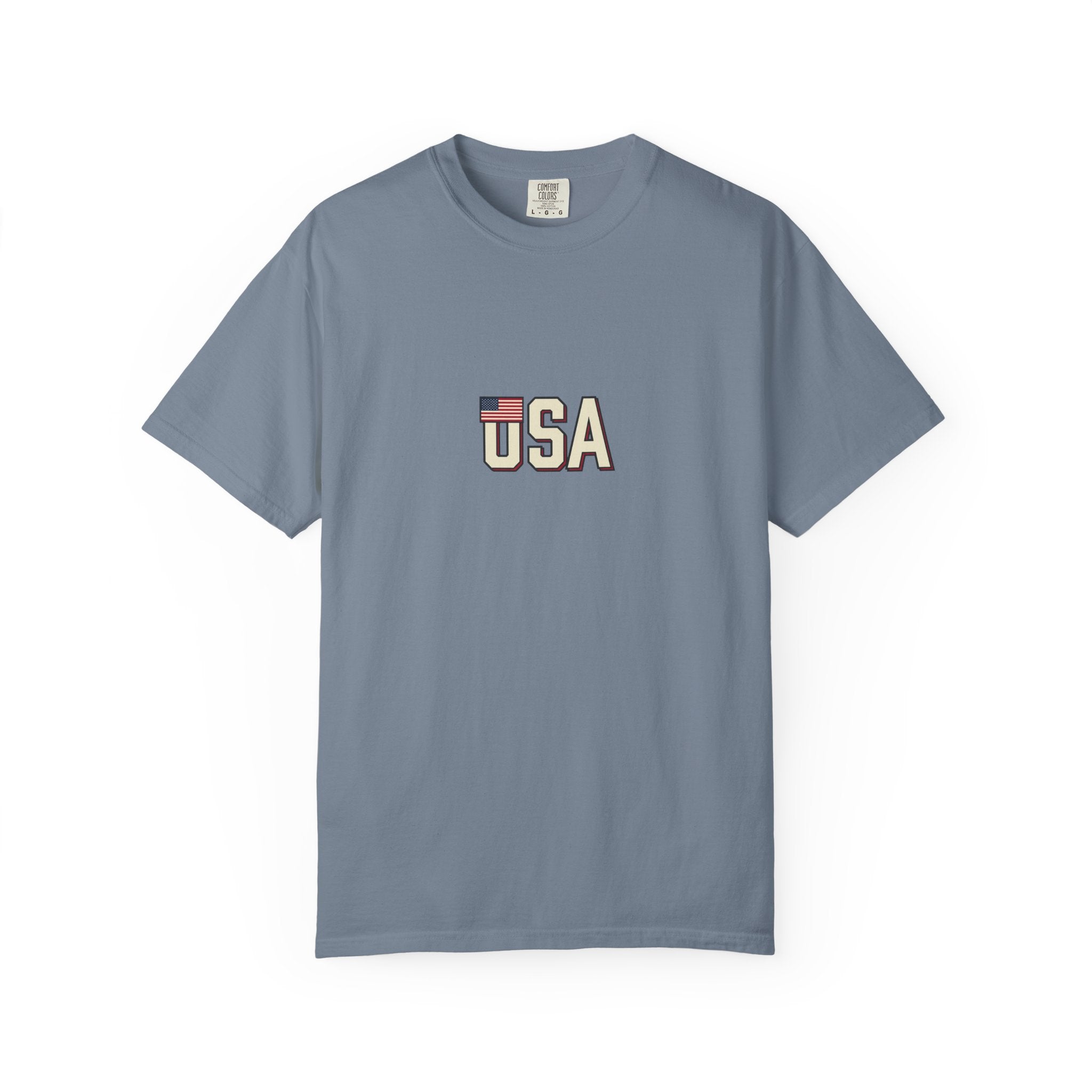 USA Flag Graphic T-Shirt — Retro Patriotic Tee for 4th of July