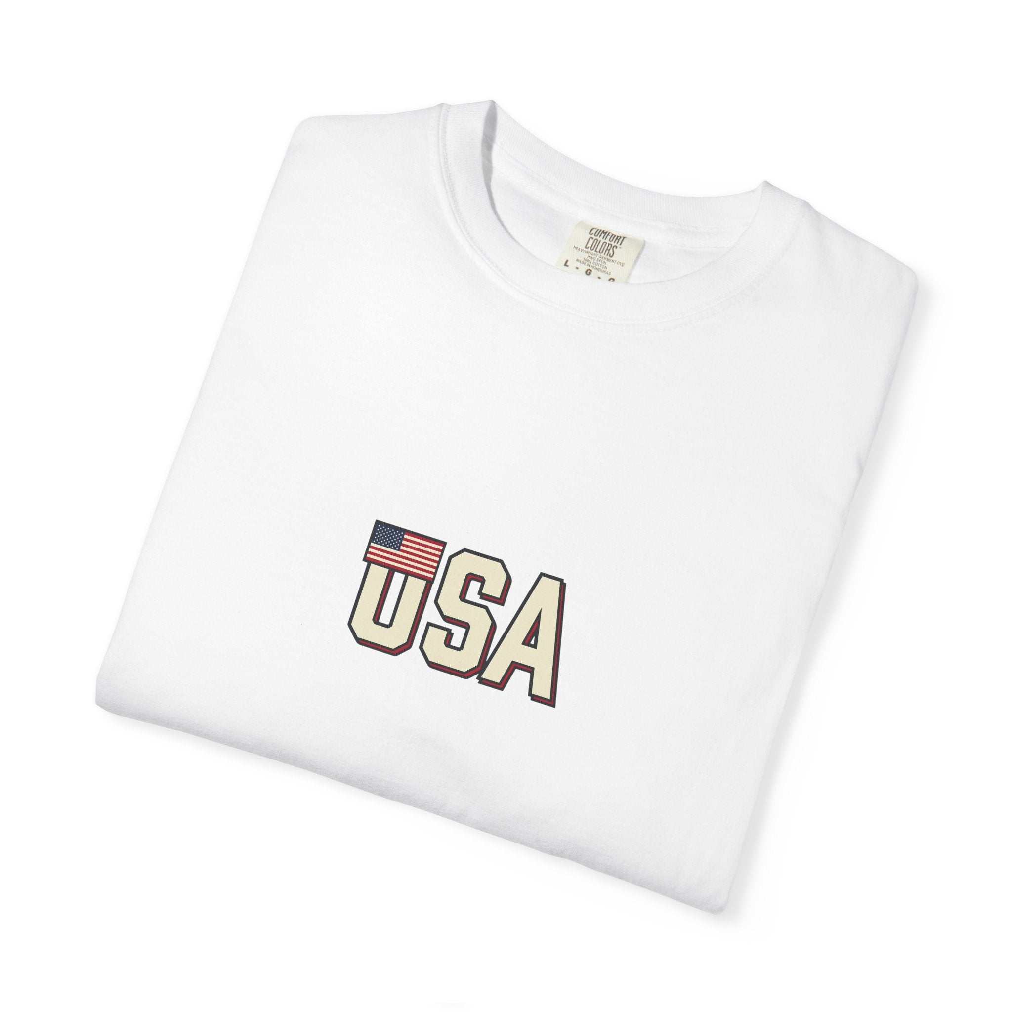 USA Flag Graphic T-Shirt — Retro Patriotic Tee for 4th of July