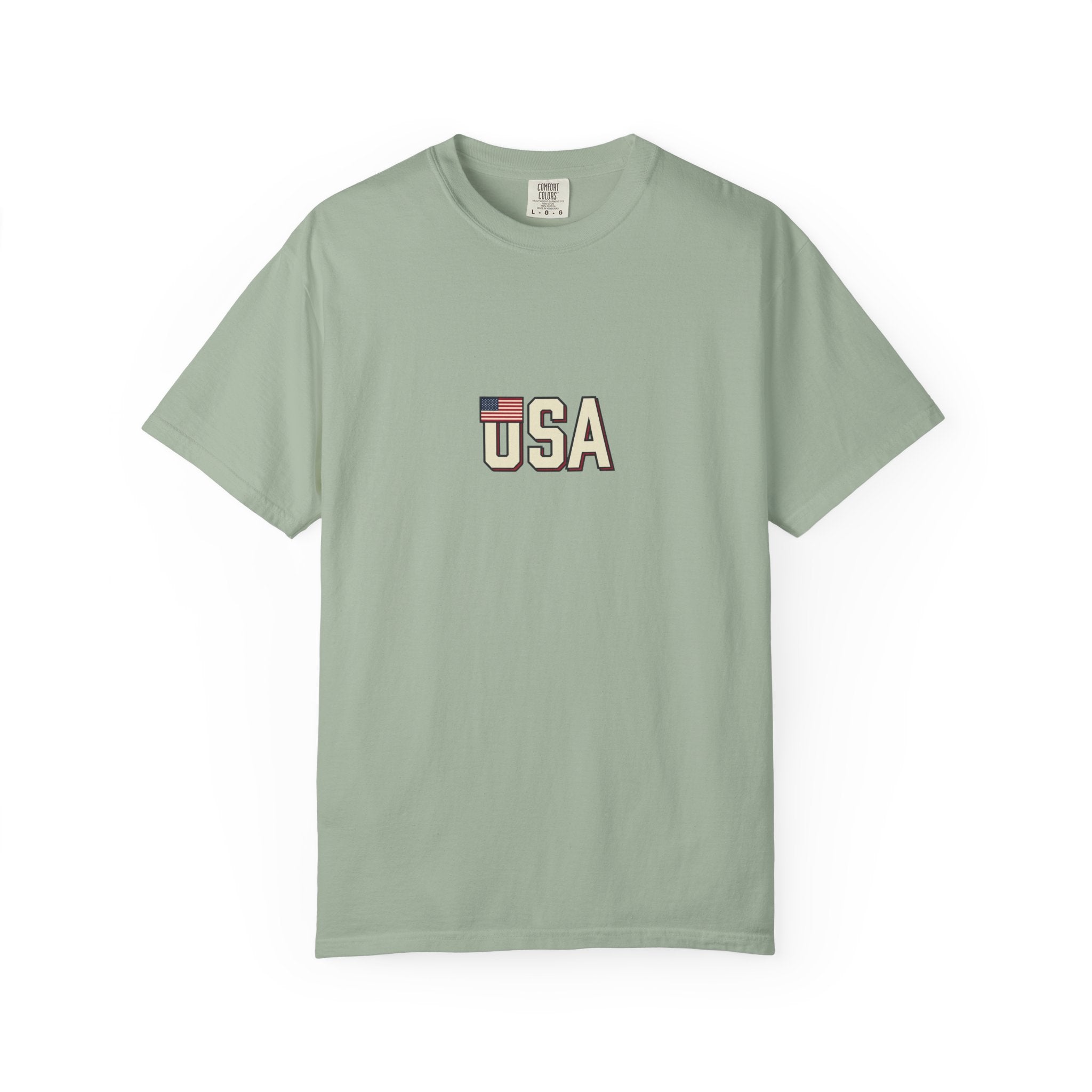 USA Flag Graphic T-Shirt — Retro Patriotic Tee for 4th of July