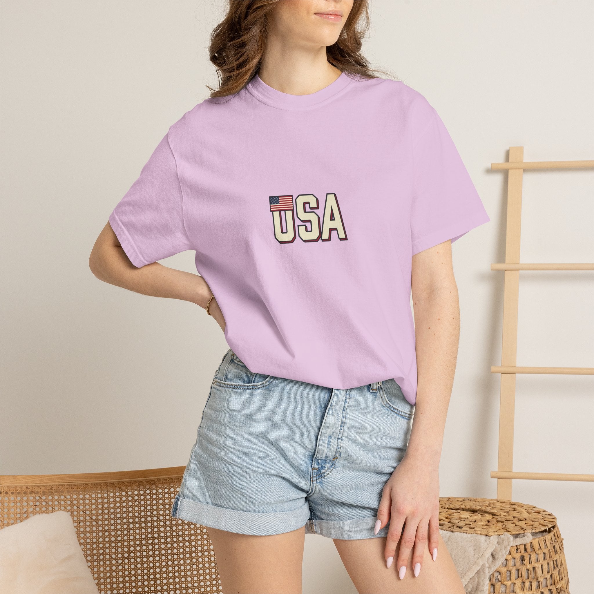 USA Flag Graphic T-Shirt — Retro Patriotic Tee for 4th of July
