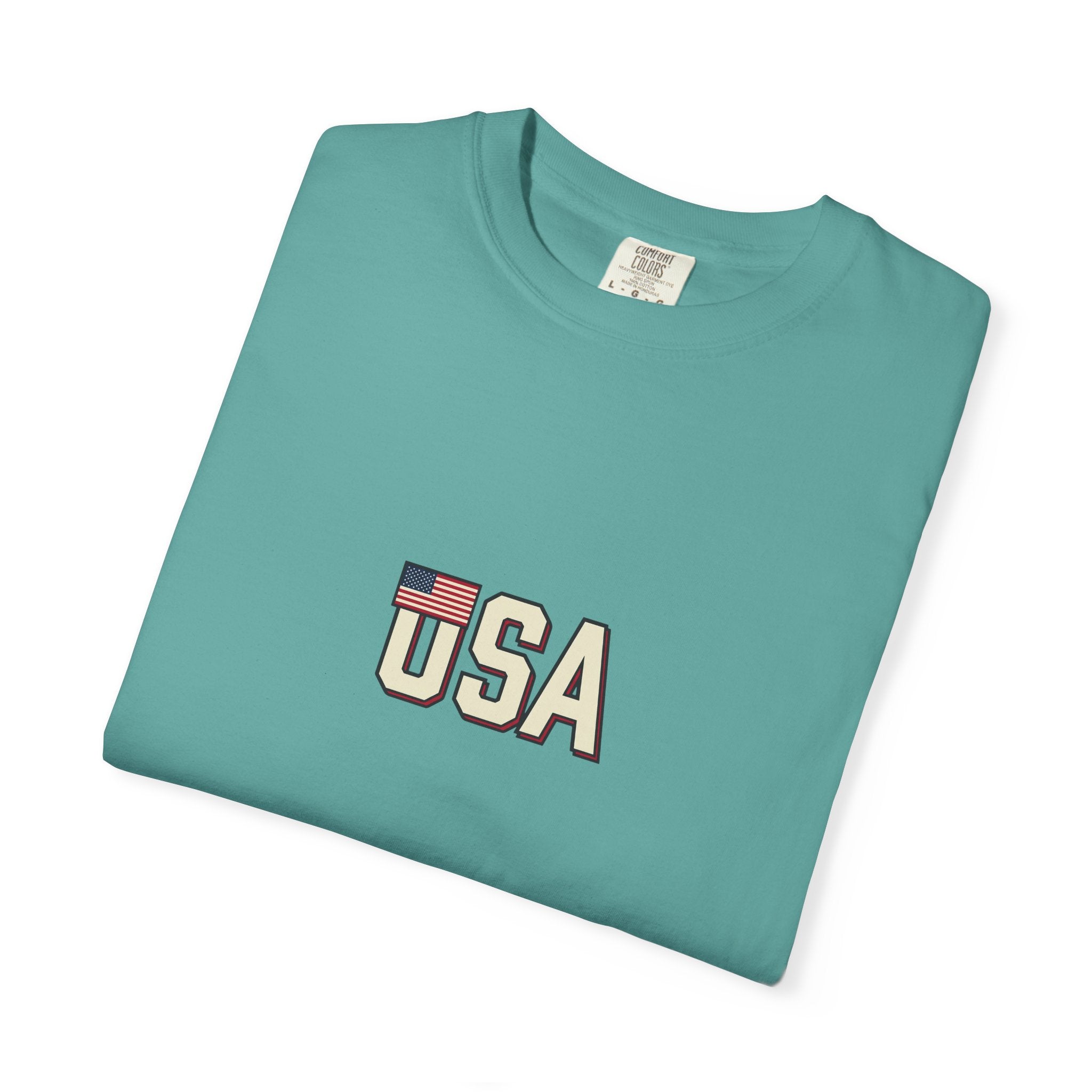 USA Flag Graphic T-Shirt — Retro Patriotic Tee for 4th of July