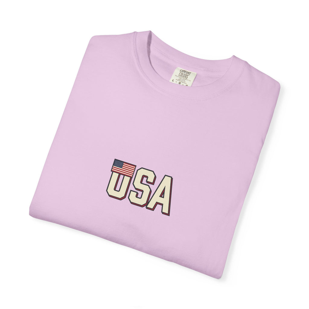 USA Flag Graphic T-Shirt — Retro Patriotic Tee for 4th of July