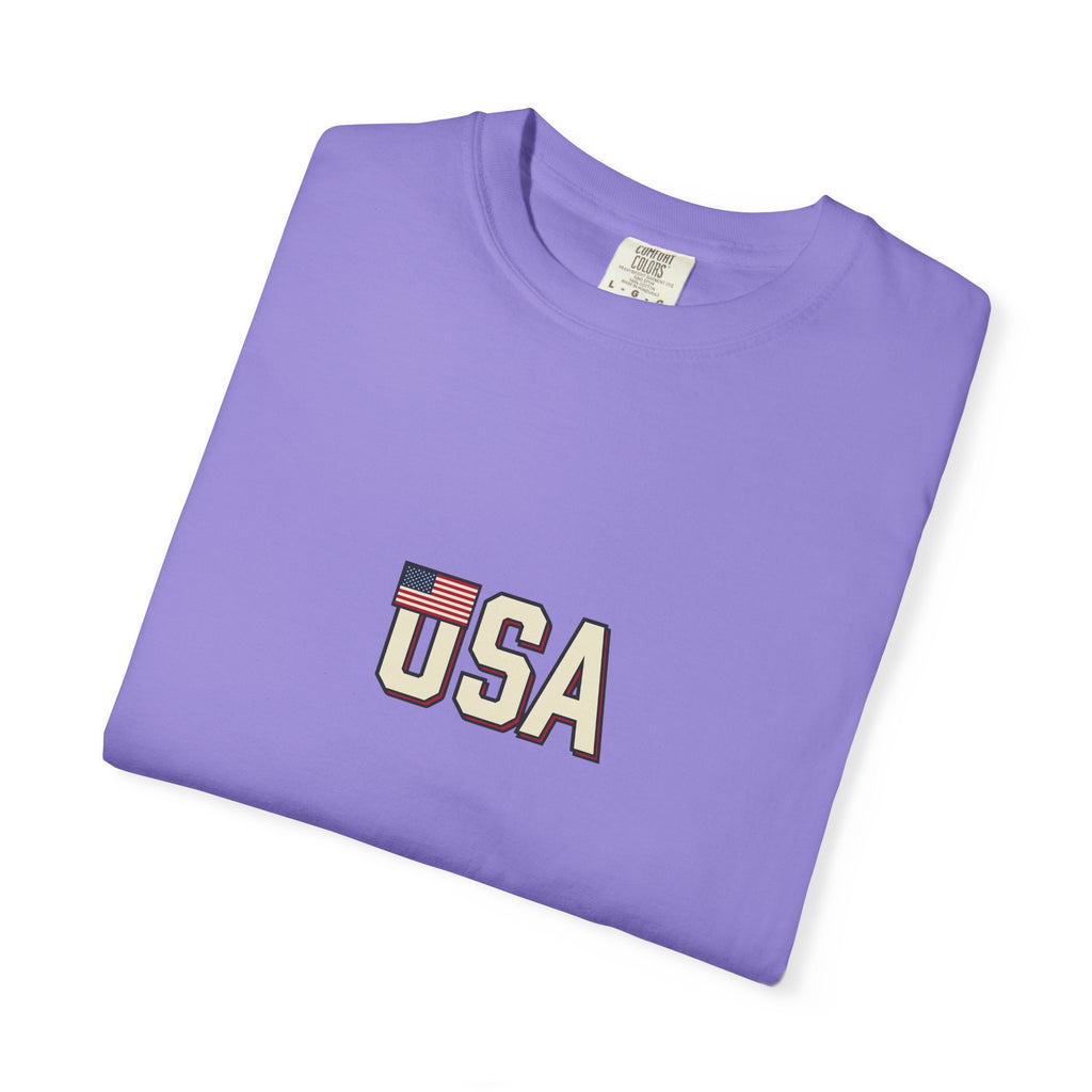USA Flag Graphic T-Shirt — Retro Patriotic Tee for 4th of July